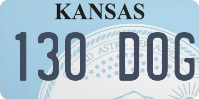 KS license plate 130DOG