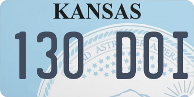 KS license plate 130DOI