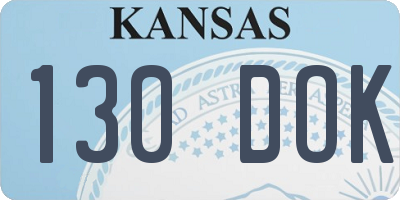 KS license plate 130DOK