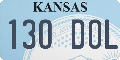 KS license plate 130DOL