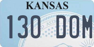 KS license plate 130DOM