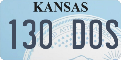 KS license plate 130DOS