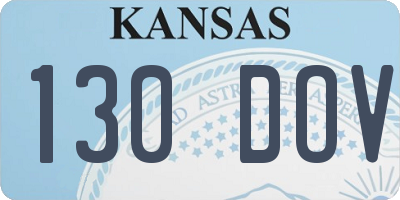 KS license plate 130DOV