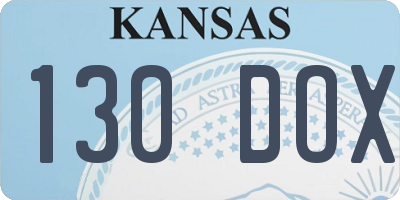 KS license plate 130DOX