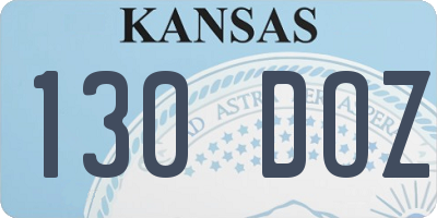 KS license plate 130DOZ