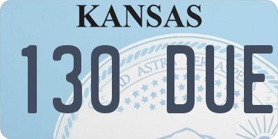 KS license plate 130DUE