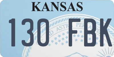 KS license plate 130FBK