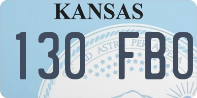 KS license plate 130FBO