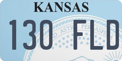 KS license plate 130FLD