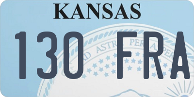 KS license plate 130FRA