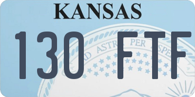 KS license plate 130FTF