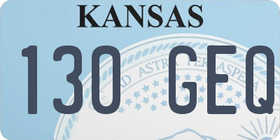 KS license plate 130GEQ