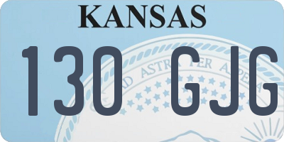 KS license plate 130GJG
