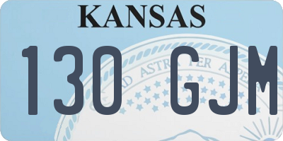 KS license plate 130GJM