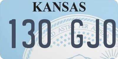 KS license plate 130GJO