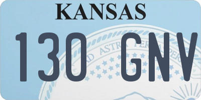 KS license plate 130GNV