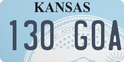 KS license plate 130GOA