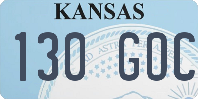 KS license plate 130GOC