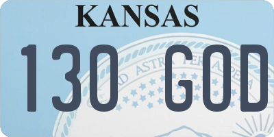 KS license plate 130GOD