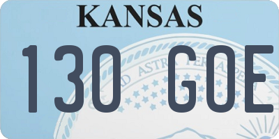 KS license plate 130GOE