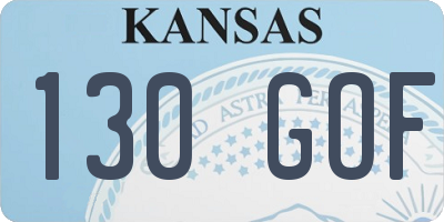 KS license plate 130GOF