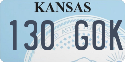 KS license plate 130GOK