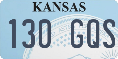 KS license plate 130GQS