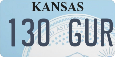KS license plate 130GUR