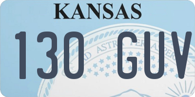 KS license plate 130GUV