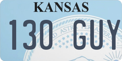KS license plate 130GUY