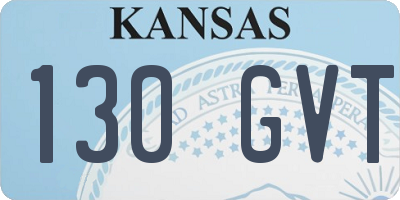 KS license plate 130GVT