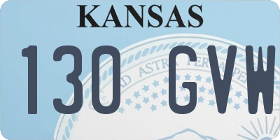 KS license plate 130GVW