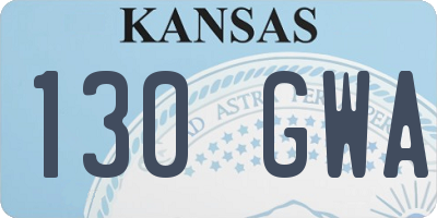 KS license plate 130GWA