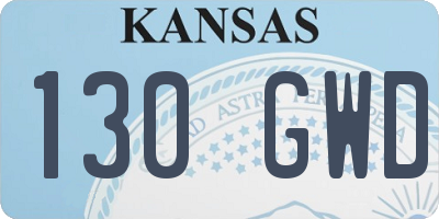 KS license plate 130GWD