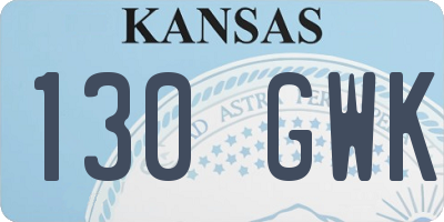 KS license plate 130GWK