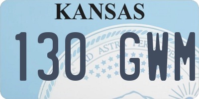 KS license plate 130GWM