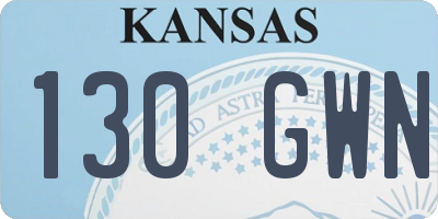 KS license plate 130GWN