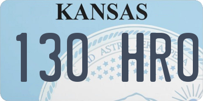 KS license plate 130HRO