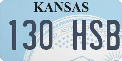 KS license plate 130HSB
