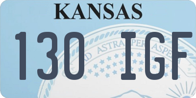 KS license plate 130IGF