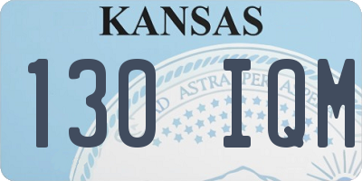 KS license plate 130IQM