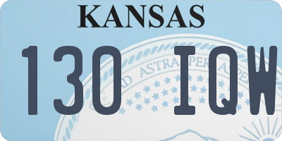 KS license plate 130IQW
