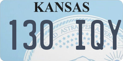 KS license plate 130IQY