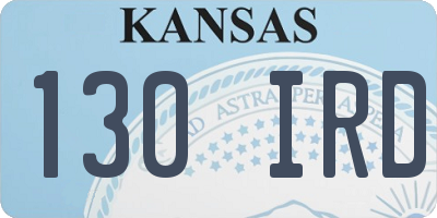 KS license plate 130IRD