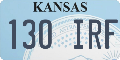 KS license plate 130IRF