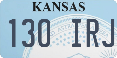 KS license plate 130IRJ