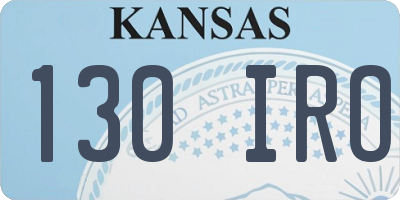 KS license plate 130IRO