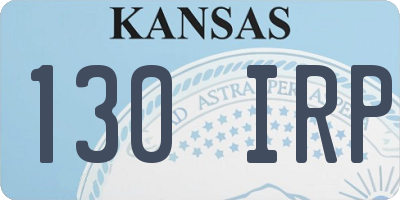 KS license plate 130IRP