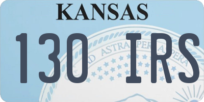 KS license plate 130IRS