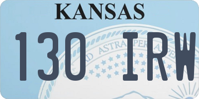 KS license plate 130IRW